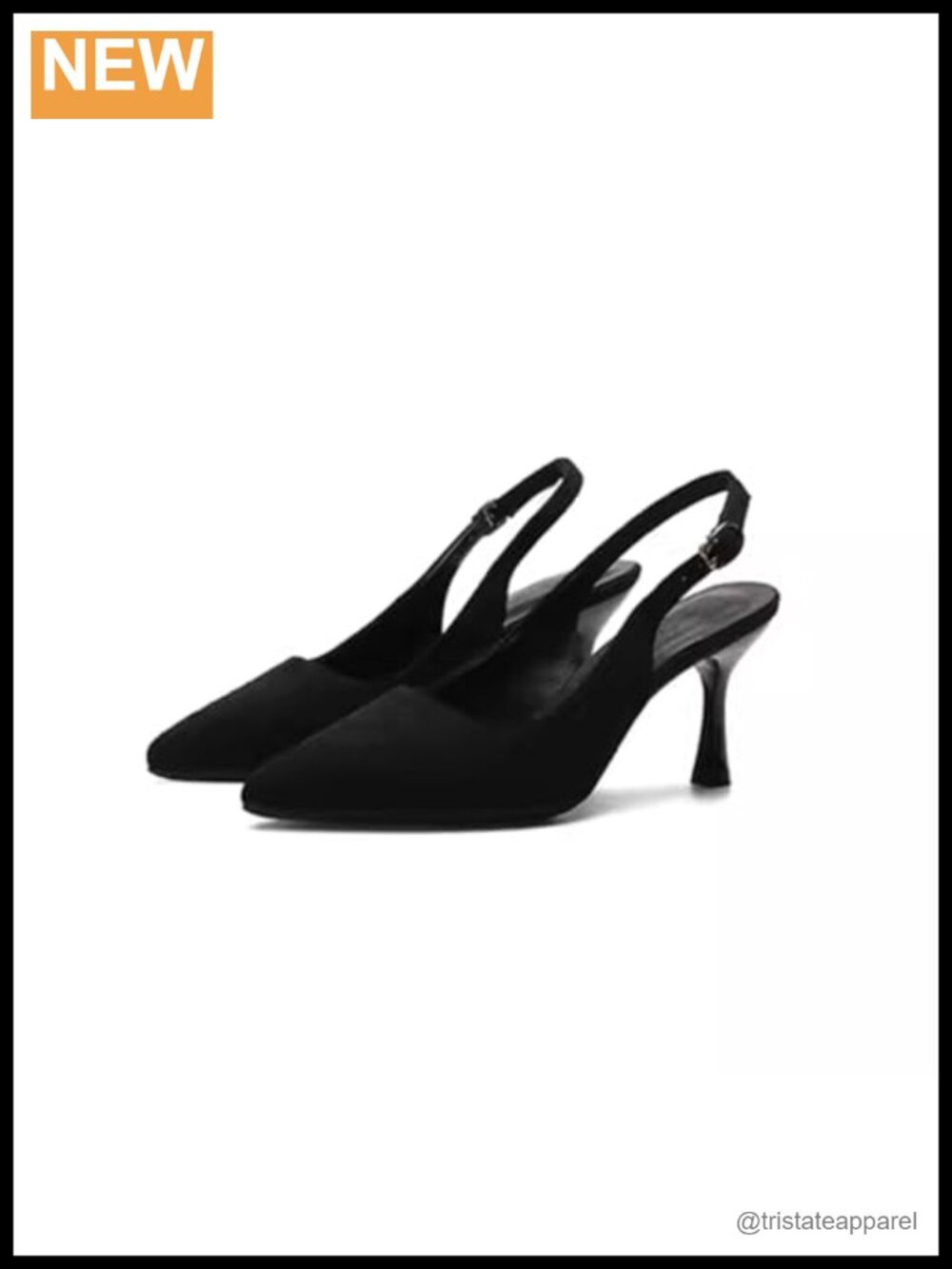 Women's Slingback Kitten Heel Pointed Toe Pumps with Ankle Strap for Party